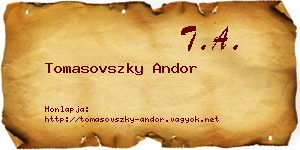Tomasovszky Andor névjegykártya