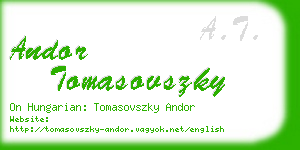 andor tomasovszky business card